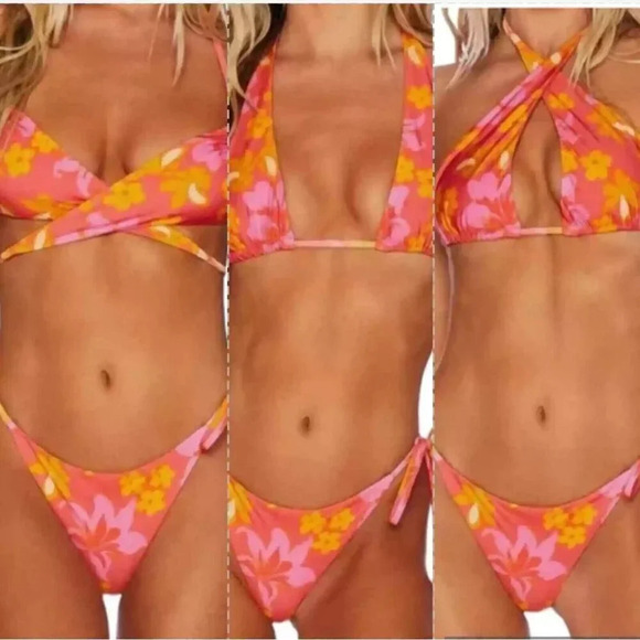 Beach Riot Raquel Hula Hibiscus Floral Bikini - Picture 1 of 10